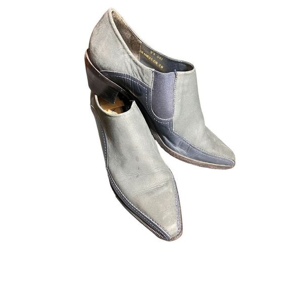 Nordstrom Vintage Blue Leather Ankle Bootie Boot Size 7B - Picture 1 of 4